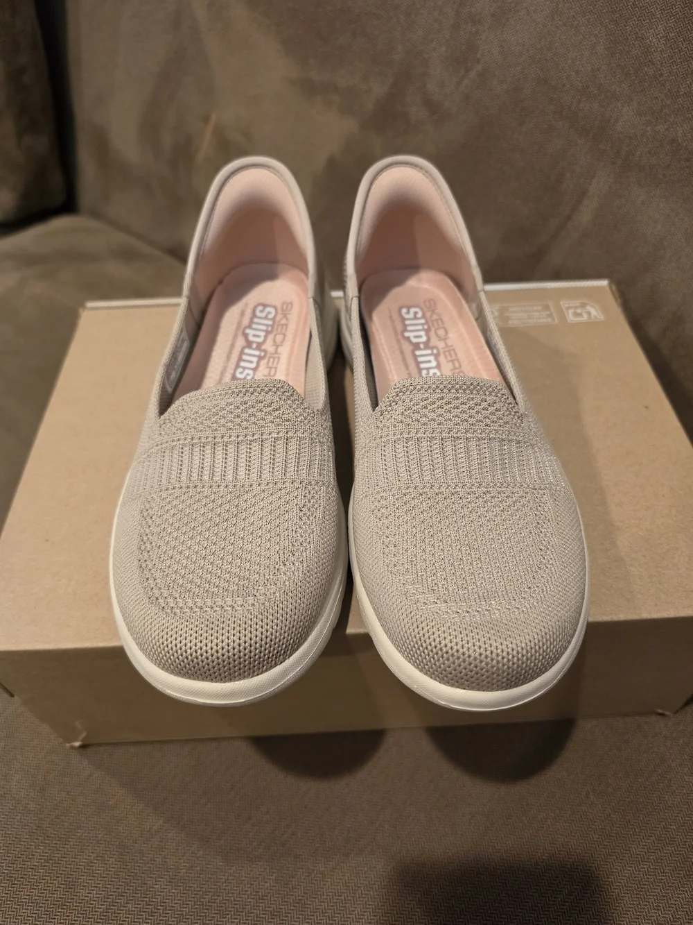 Skechers Slip-Ins Lightweight Knit Slip-On Sneaker — Soft Beige